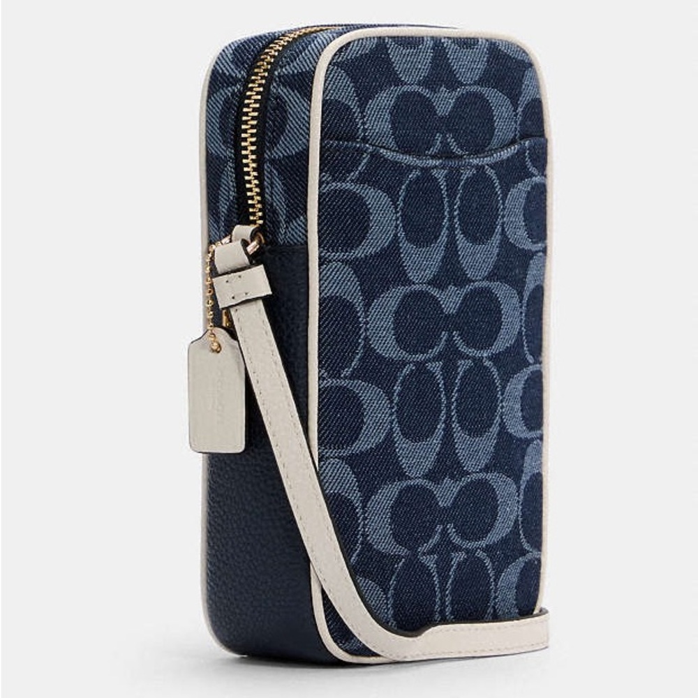 Coach North/South Crossbody In Signature Jacquard denim style - Picture 4 of 14